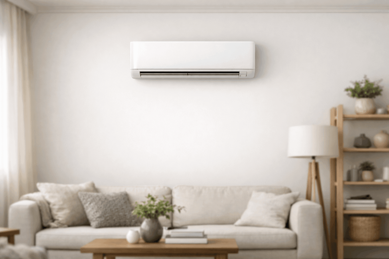 Mini-split unit installed in modern living space